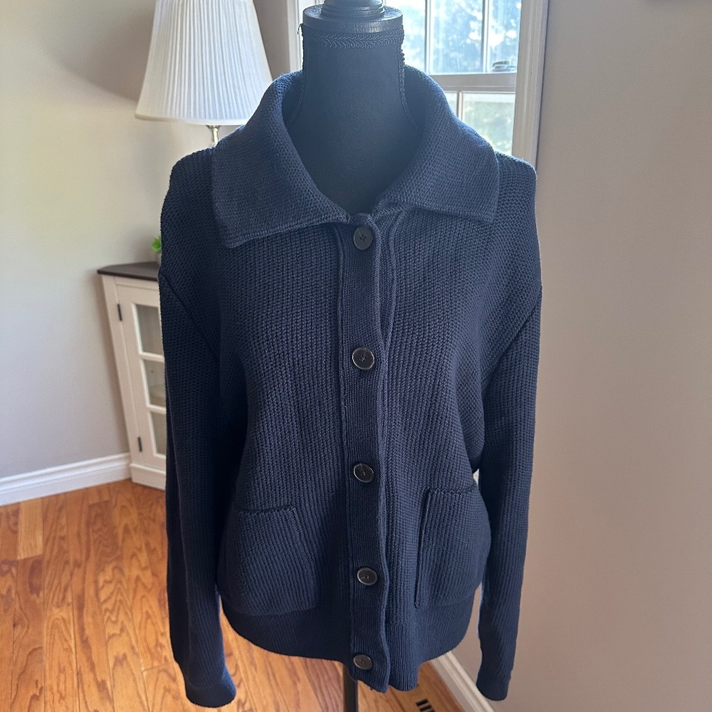Banana Republic Navy Blue Cardigan Size L